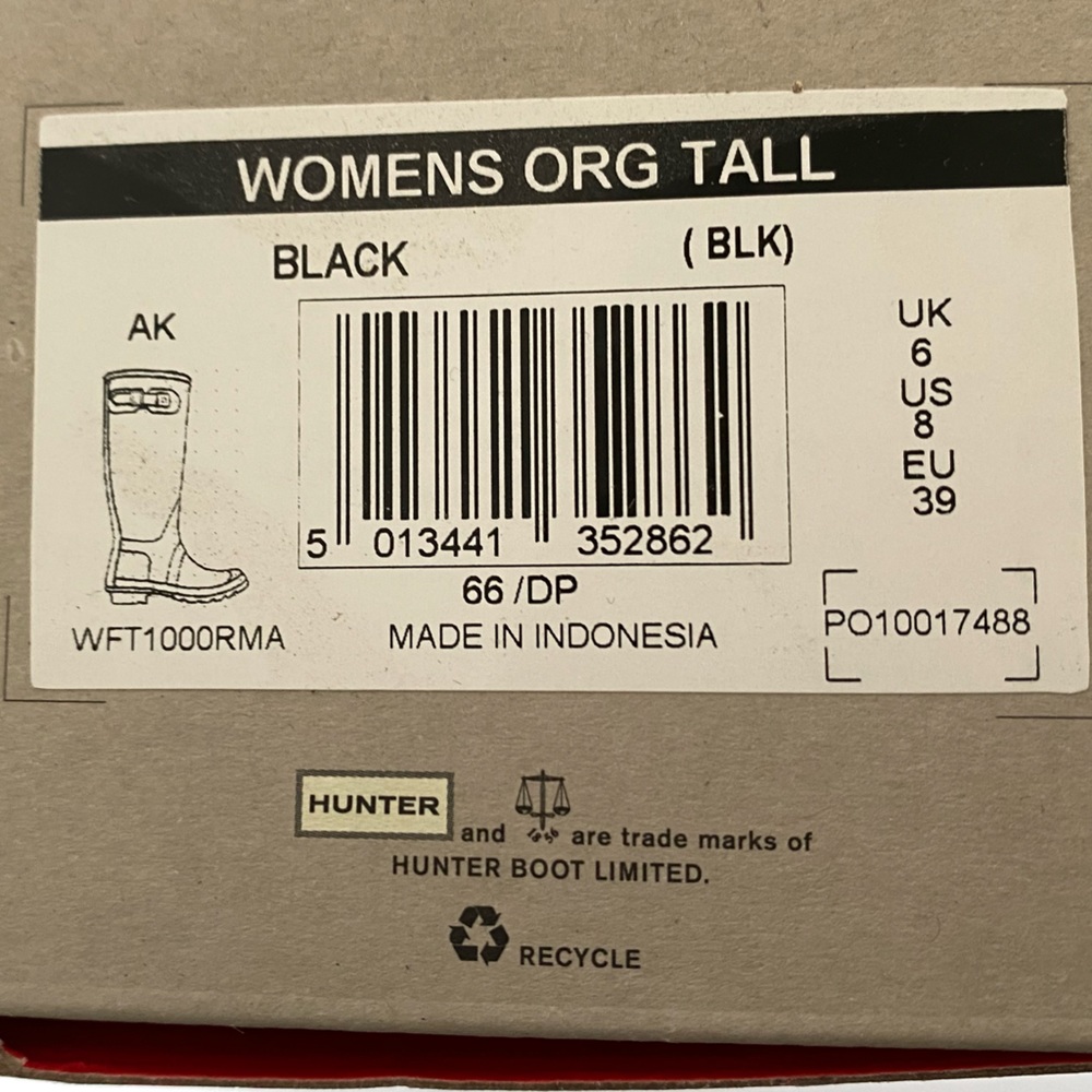 Hunter Original Tall Black Boots NWT - Picture 9 of 9